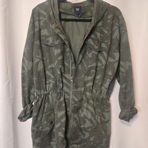 GAP Women's Olive Floral Utility Jacket